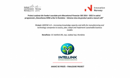 SC Intellink SRL – , a finalizat la data de 30.04.2024, implementarea proiectului „GREENE 4.0 – Increasing knowledge capacity and skills for manufacturing and technology companies to assess, plan, adopt and implement sustainable business models“